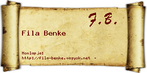 Fila Benke névjegykártya